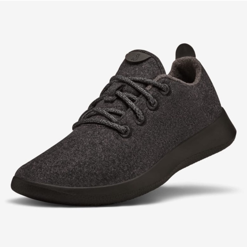 Men’s Allbirds Wool Runner Lace Up Sneakers Black - Picture 1 of 12